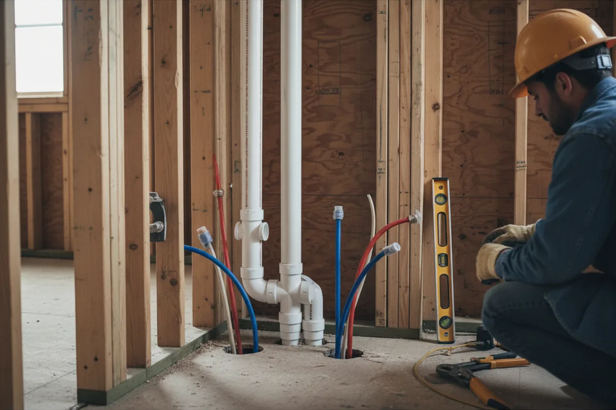 Drain and supply rough-in during Toilet Repair and Installation in Freeport